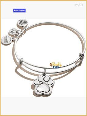 Expandable Paw Print Charm Bangle Bracelet Adjustable Pet Lover Jewelry